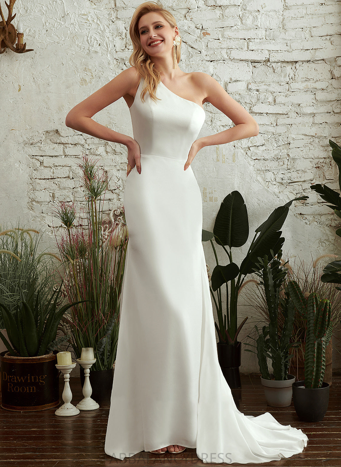 Sweep Trumpet/Mermaid Wedding Train Wedding Dresses One-Shoulder Mackenzie Dress