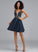 Laura V-neck Satin Short/Mini Prom Dresses With Beading A-Line Sequins