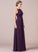 Silhouette Fabric Halter Ruffle Lace Neckline A-Line Floor-Length Embellishment Length Adison Natural Waist