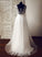 A-Line Train Dress Wedding Dresses Renee V-neck Tulle Wedding Sweep