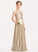 Annie A-Line Sequined Neck Floor-Length Scoop Junior Bridesmaid Dresses