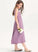 Ruffle A-Line Amya Tea-Length Chiffon Neck With Scoop Junior Bridesmaid Dresses