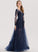Tulle Beading Prom Dresses A-Line Neck Scoop With Floor-Length Rhianna Sequins