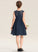 Empire Ruffle Sequins Beading Annika Scoop Chiffon Neck Junior Bridesmaid Dresses Knee-Length Lace With