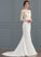 Dress Stretch Sweep Wedding Dresses Illusion Wedding Crepe Lauren Train Trumpet/Mermaid