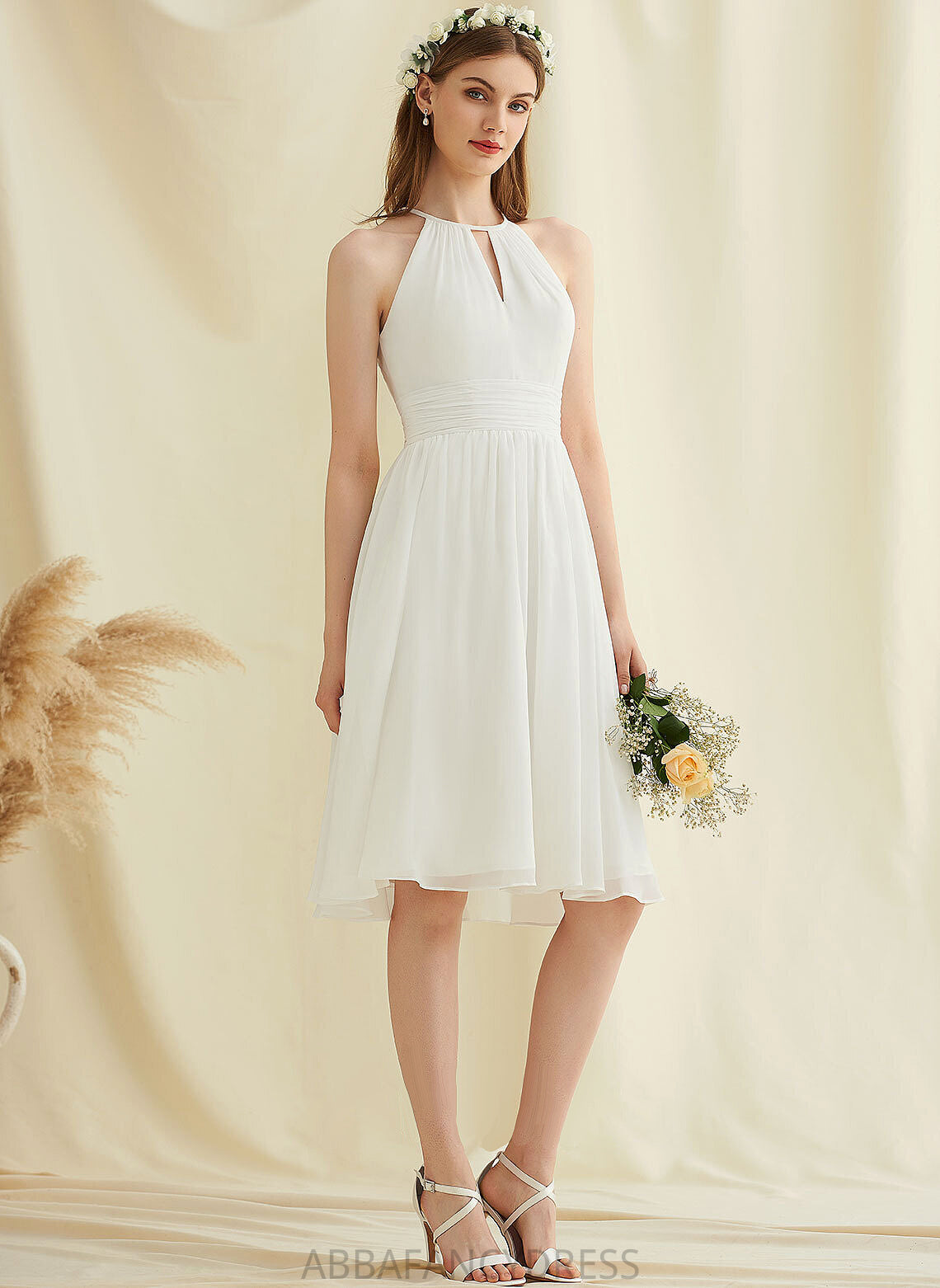 Wedding A-Line Wedding Dresses Chiffon Kaylin Knee-Length Dress