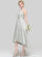 Fabric Satin Silhouette Lace Neckline Straps Asymmetrical Length A-Line ScoopNeck Ansley Natural Waist
