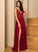 V-neck Floor-Length Sequins Lace Split Front Chiffon Prom Dresses With A-Line Mia
