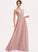 Floor-Length Lace A-Line V-neck Length Fabric Embellishment Silhouette Neckline Esther Sleeveless Natural Waist