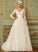Train Dress V-neck Ball-Gown/Princess Maren Tulle Wedding Sweep Wedding Dresses Lace