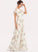 A-Line Neckline SplitFront V-neck Flower(s) Length Embellishment Fabric Silhouette Floor-Length Lauryn A-Line/Princess