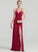Esther Prom Dresses Floor-Length Jersey Ruffle With Sheath/Column V-neck