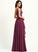 Neckline Fabric Silhouette Length V-neck A-Line Embellishment SplitFront Floor-Length Imani A-Line/Princess Sleeveless