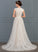 Beading Sequins Wedding Tulle V-neck Wedding Dresses With Dress Train Sweep Bow(s) A-Line Katelynn
