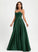 Satin A-Line Aubree Sweetheart Sequins Floor-Length With Prom Dresses