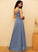 Elva Bow(s) Chiffon A-Line V-neck Asymmetrical With Ruffle Prom Dresses