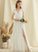 With Front Ruffles Wedding Dress Split V-neck A-Line Cascading Lizeth Floor-Length Chiffon Wedding Dresses