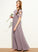 A-Line With Neck Floor-Length Scoop Junior Bridesmaid Dresses Ruffles Cascading Adalynn Chiffon