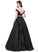 Beading Itzel With Prom Dresses Ball-Gown/Princess Off-the-Shoulder Satin Floor-Length
