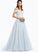 Ball-Gown/Princess Off-the-Shoulder With Sweep Sequins Tulle Prom Dresses Train Coral