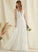 Wedding Chiffon Wedding Dresses A-Line Lace Dress Sequins Willow Sweep V-neck Train With