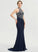 With Scoop Front Coral Neck Sweep Sheath/Column Jersey Split Train Prom Dresses Sequins Beading