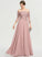 Ball-Gown/Princess Sequins Off-the-Shoulder Pleated Melanie With Floor-Length Chiffon Prom Dresses