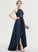 Neck Scoop With Prom Dresses Sequins Asymmetrical A-Line Kay Satin