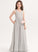 Floor-Length Emilia Junior Bridesmaid Dresses With Chiffon Pockets V-neck A-Line