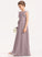 A-Line Ruffles With Neck Floor-Length Chiffon Junior Bridesmaid Dresses Zion Cascading Scoop Bow(s)