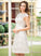 Wedding Dresses Dress Scoop A-Line Lace Cristina Neck Knee-Length Wedding