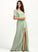 One-Shoulder Silhouette Ruffle A-Line Fabric Embellishment Length SplitFront Floor-Length Neckline Jaslene A-Line/Princess