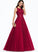 With Johanna Sweep Beading Train Ball-Gown/Princess Prom Dresses Scoop Tulle Neck