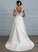 Satin Ball-Gown/Princess Dress With Mariam Train Sequins Wedding Dresses Ruffle Beading Sweep V-neck Wedding