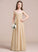 Off-the-Shoulder Floor-Length Junior Bridesmaid Dresses Gina A-Line Ruffle Chiffon With