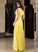A-Line V-neck Fabric Neckline Floor-Length Length Silhouette Ruffle Embellishment Jewel Spaghetti Staps A-Line/Princess