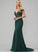 Prom Dresses With Crepe Lace Sequins Off-the-Shoulder Stretch Kamari Train Trumpet/Mermaid Sweep Beading