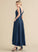 Fabric Asymmetrical Embellishment Satin Neckline V-neck Length Straps Pockets Julie A-Line/Princess Floor Length