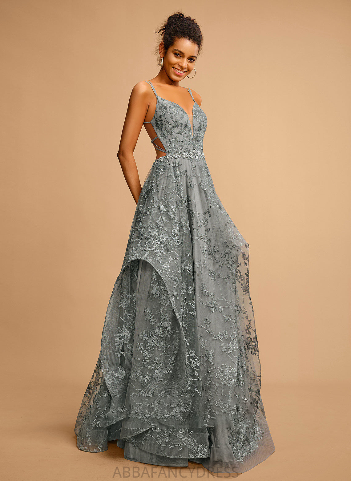 V-neck Tulle Elisa Prom Dresses Ball-Gown/Princess Floor-Length