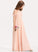 A-Line Junior Bridesmaid Dresses Floor-Length V-neck With Chiffon Ruffle Campbell Bow(s)