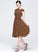 A-Line Fabric ScoopNeck Length Silhouette Embellishment Knee-Length Neckline Bow(s) Catalina Floor Length Natural Waist