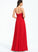 Kaelyn Floor-Length Chiffon Front A-Line Split Ruffle V-neck Prom Dresses With