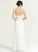 Neck Split Wedding Dresses Stretch Scoop Crepe With Front Sheath/Column Dress Dayanara Floor-Length Wedding
