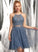 Short/Mini Scoop Prom Dresses Beading Sierra Tulle A-Line Neck Sequins With