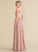 Floor-Length Neckline Silhouette Straps Sequined One-Shoulder Length A-Line Fabric Shannon Natural Waist Sleeveless