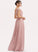 Floor-Length Lace A-Line V-neck Length Fabric Embellishment Silhouette Neckline Esther Sleeveless Natural Waist