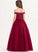 Junior Bridesmaid Dresses Tulle Beading Ball-Gown/Princess Floor-Length Harper Lace Sequins With Off-the-Shoulder