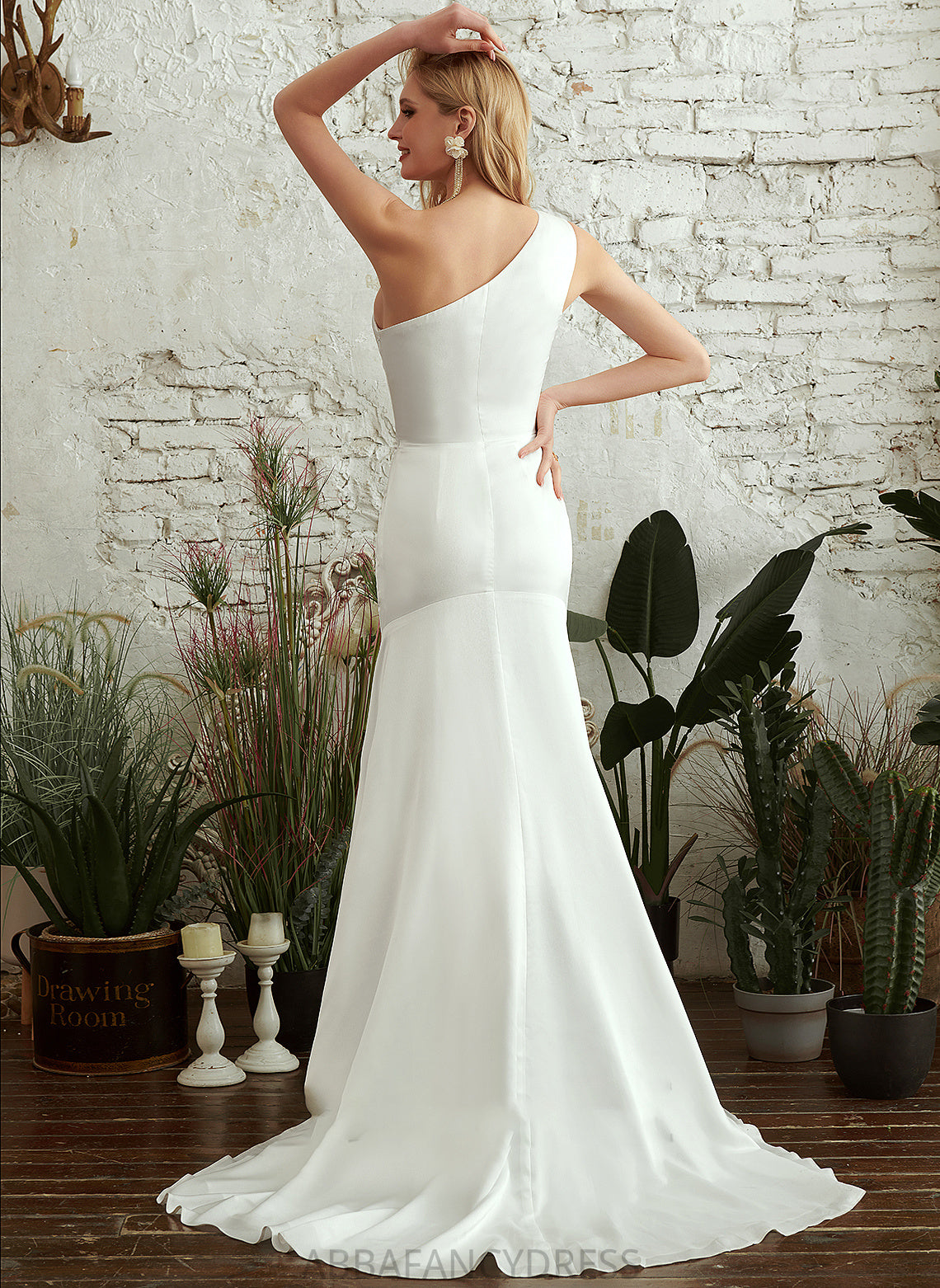 Sweep Trumpet/Mermaid Wedding Train Wedding Dresses One-Shoulder Mackenzie Dress
