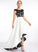 Asymmetrical Scoop Ball-Gown/Princess Neck Satin Prom Dresses Donna