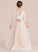 With Lace Floor-Length Tulle Neck Carolina Sash Beading Junior Bridesmaid Dresses Bow(s) Scoop Ball-Gown/Princess